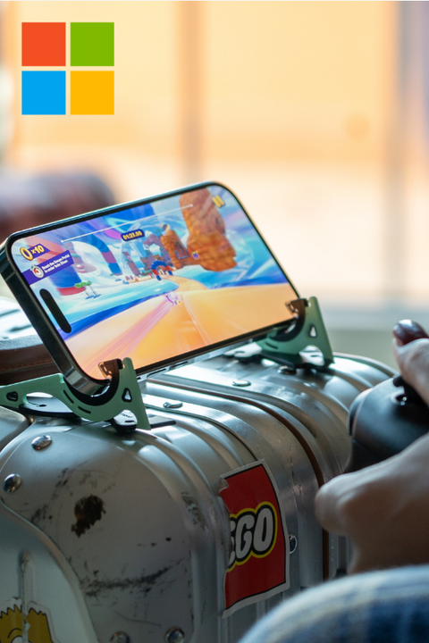 Using a pocket tripod to hold an iphone in landscape mode while gaming with an xbox controller