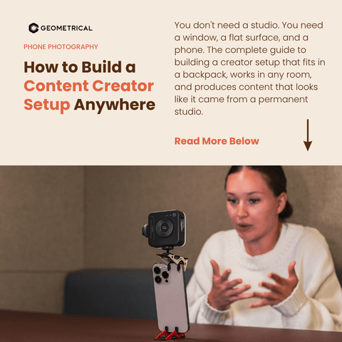How to Build a Content Creator Setup Anywhere (Dorm, Apartment, Hotel Room) - Geometrical Pocket Tripod