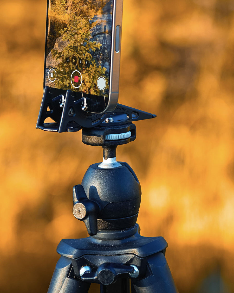On a tripod, shooting a timelapse