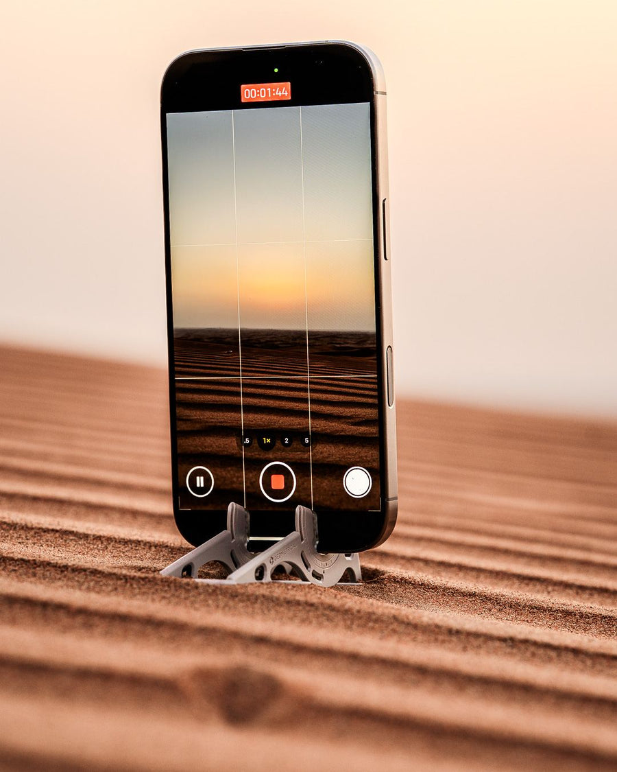 Desert sunrise on the phone screen