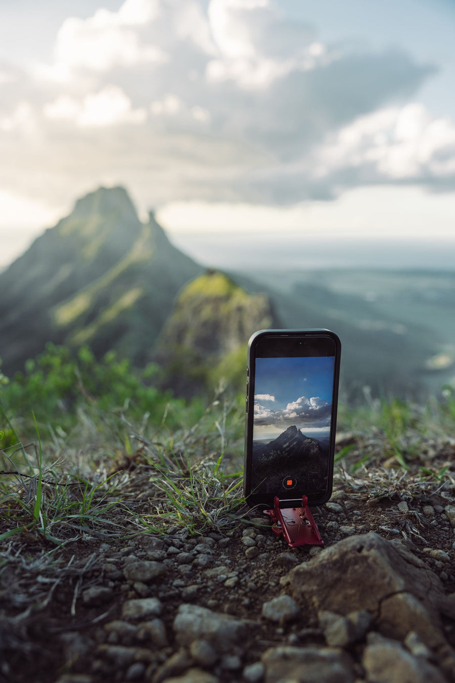Pocket Tripod standing on rock
